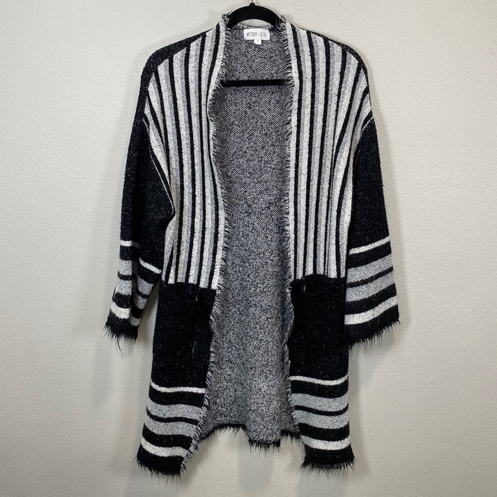White room + Cactus shaggy cardigan stripes soft